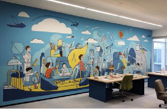  桐庐办公室墙绘的特点。