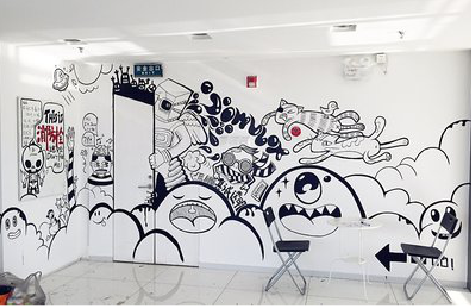  桐庐手绘墙并非传统涂鸦。